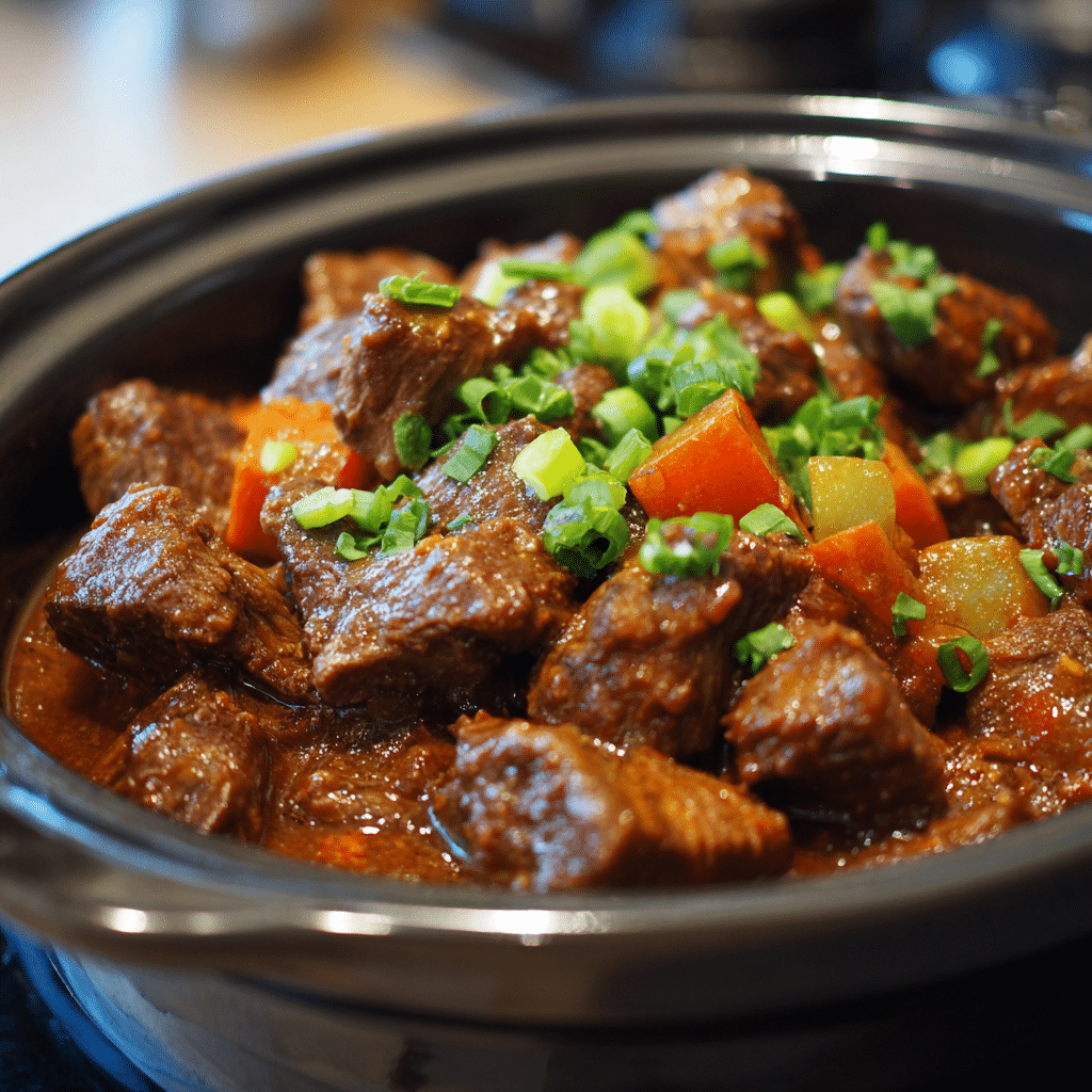 recette de cube de boeuf à la mijoteuse dans cocotte