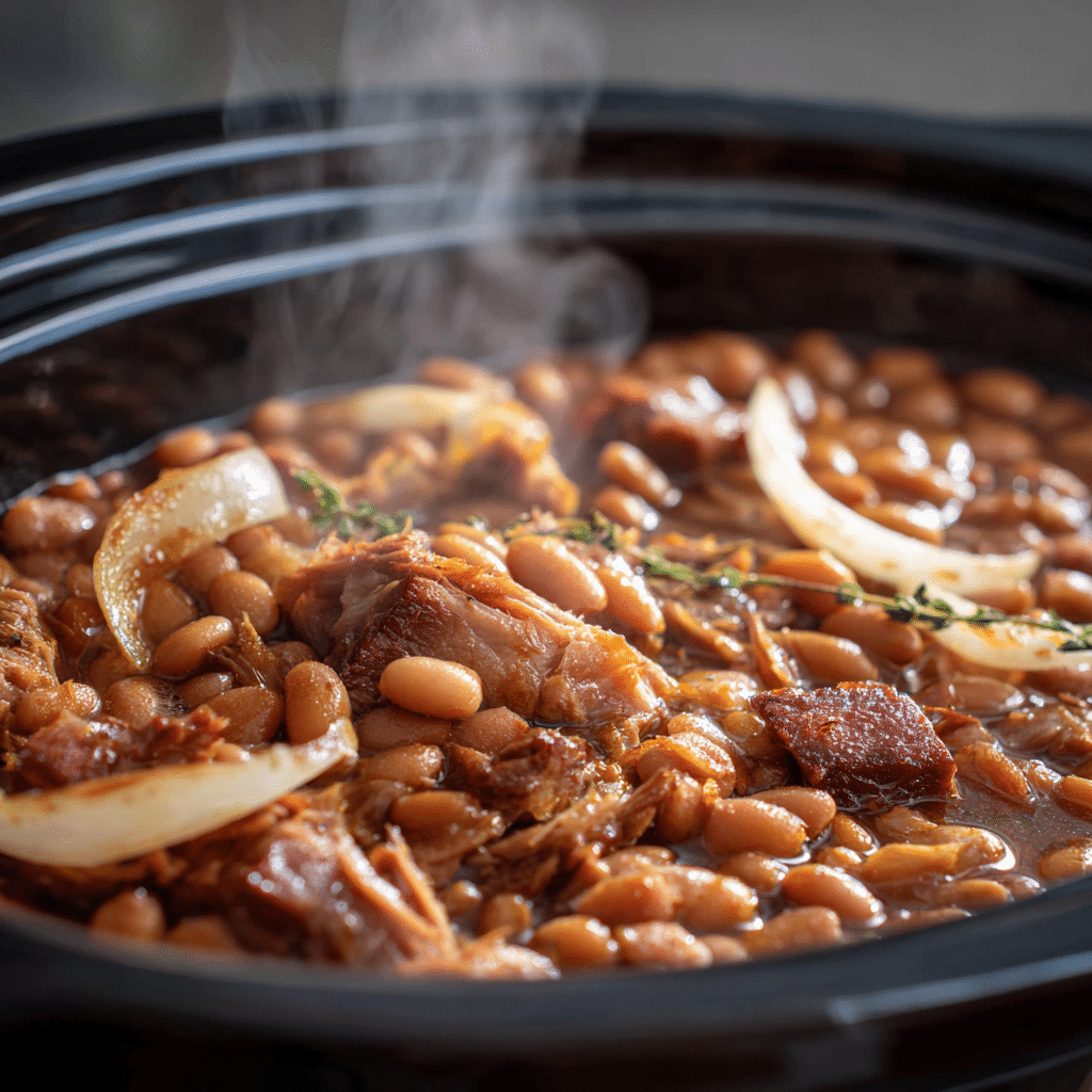 service fèves au lard mijoteuse