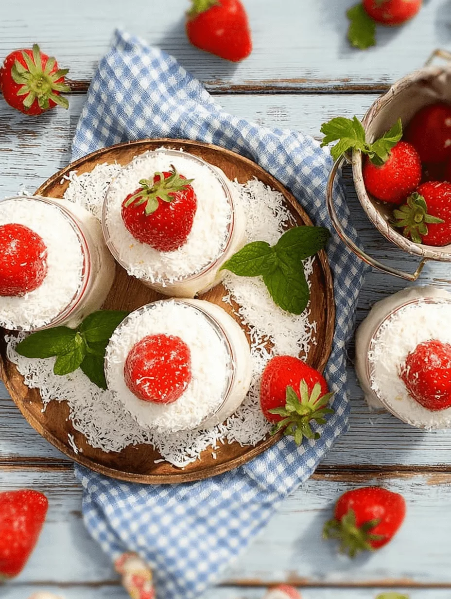 Raffaello-Creme: Dessert aux fraises et noix de coco