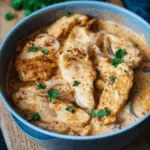 émincé de poulet ultra fondant avec crème et paprika