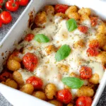 Gratin de gnocchis à la tomate et à la mozzarella