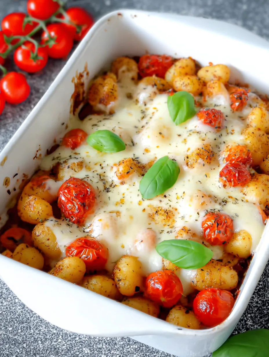 Gratin de gnocchis à la tomate et à la mozzarella