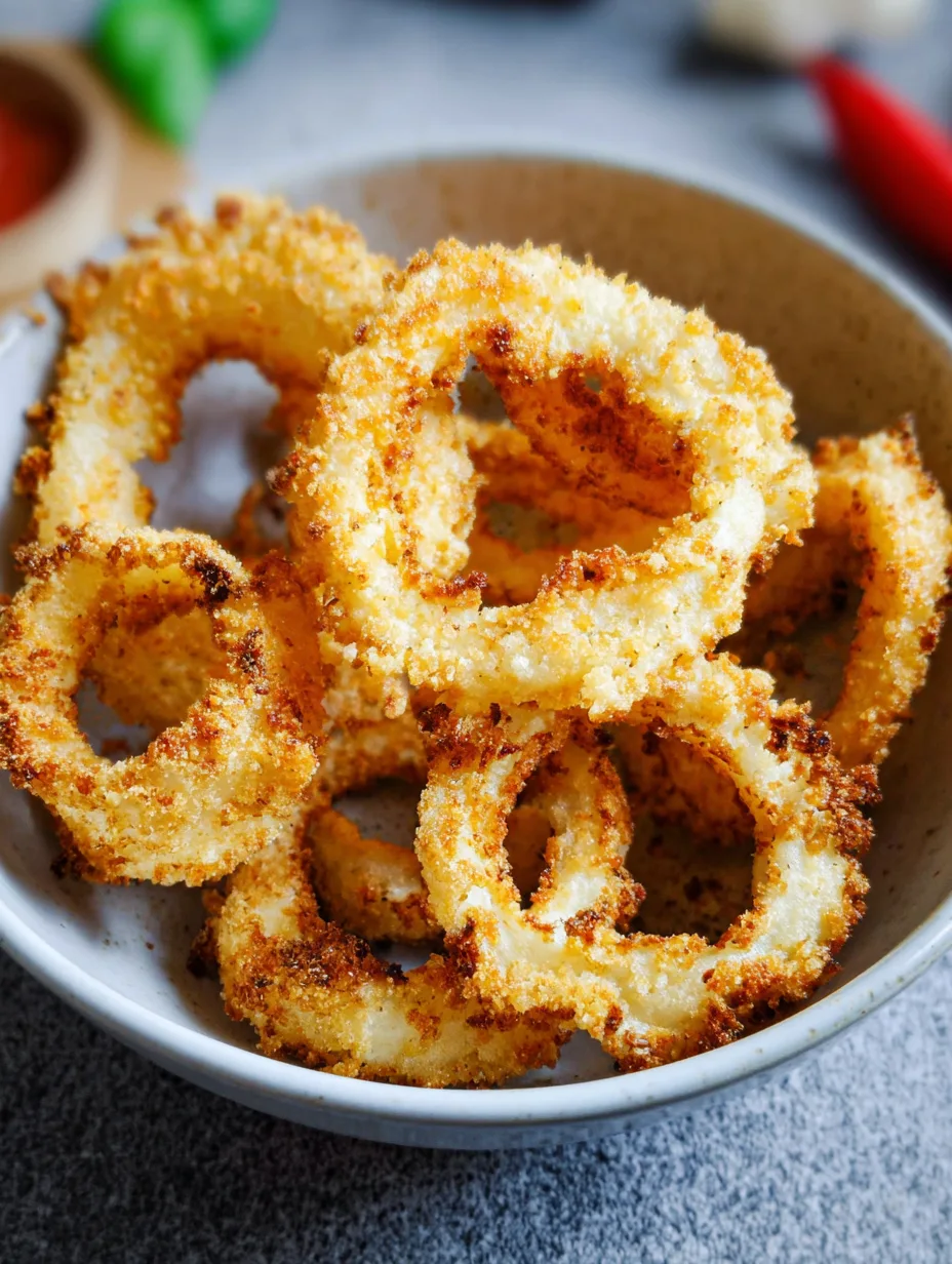 Rondelles d’oignon à l’airfryer – ultra rapides et croustillantes !