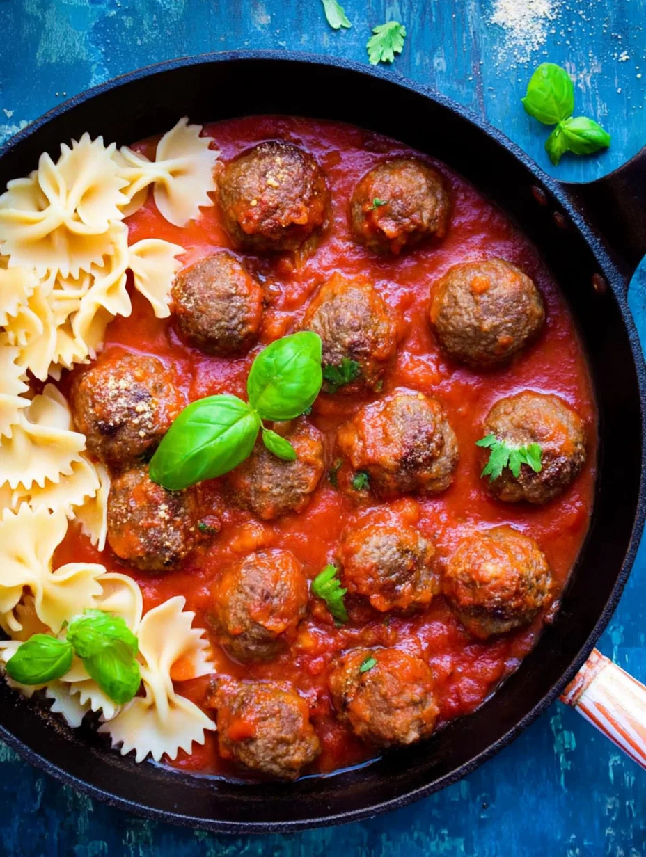 Boulettes de viande en sauce tomate au four