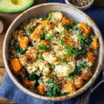 Quinoa en cocotte avec épinards et patates douces