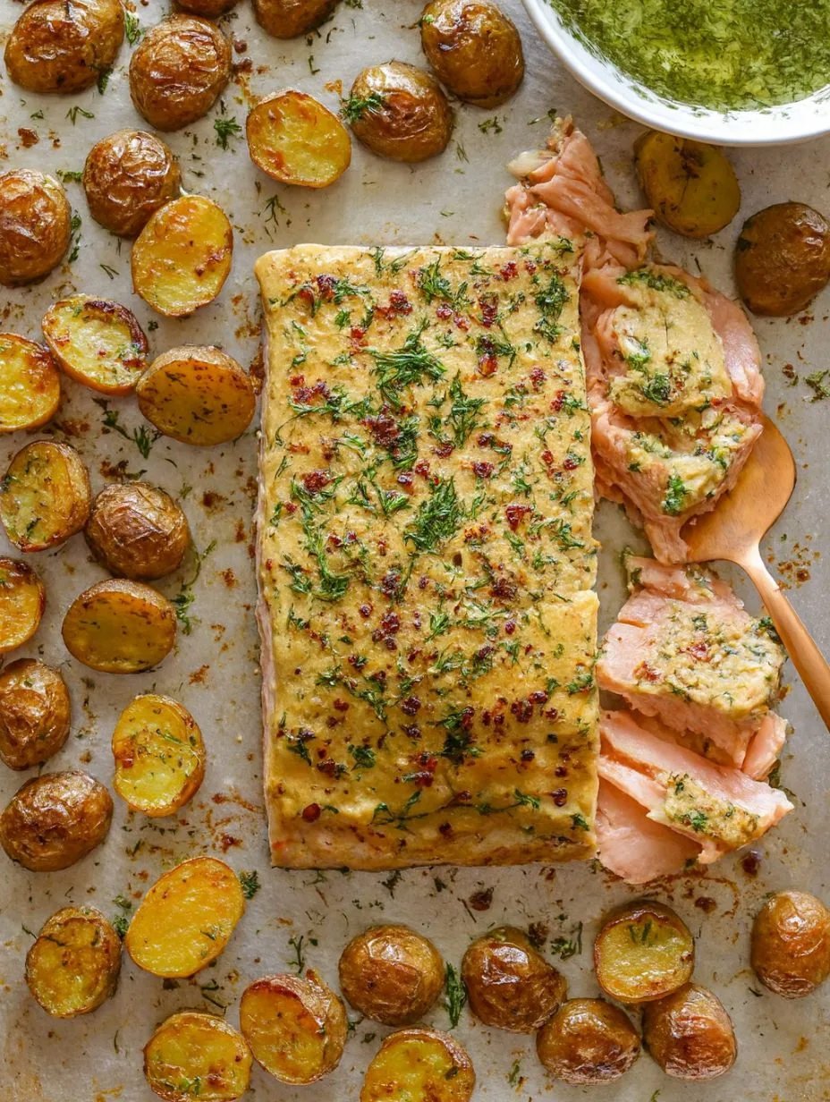 Saumon au four avec pommes de terre