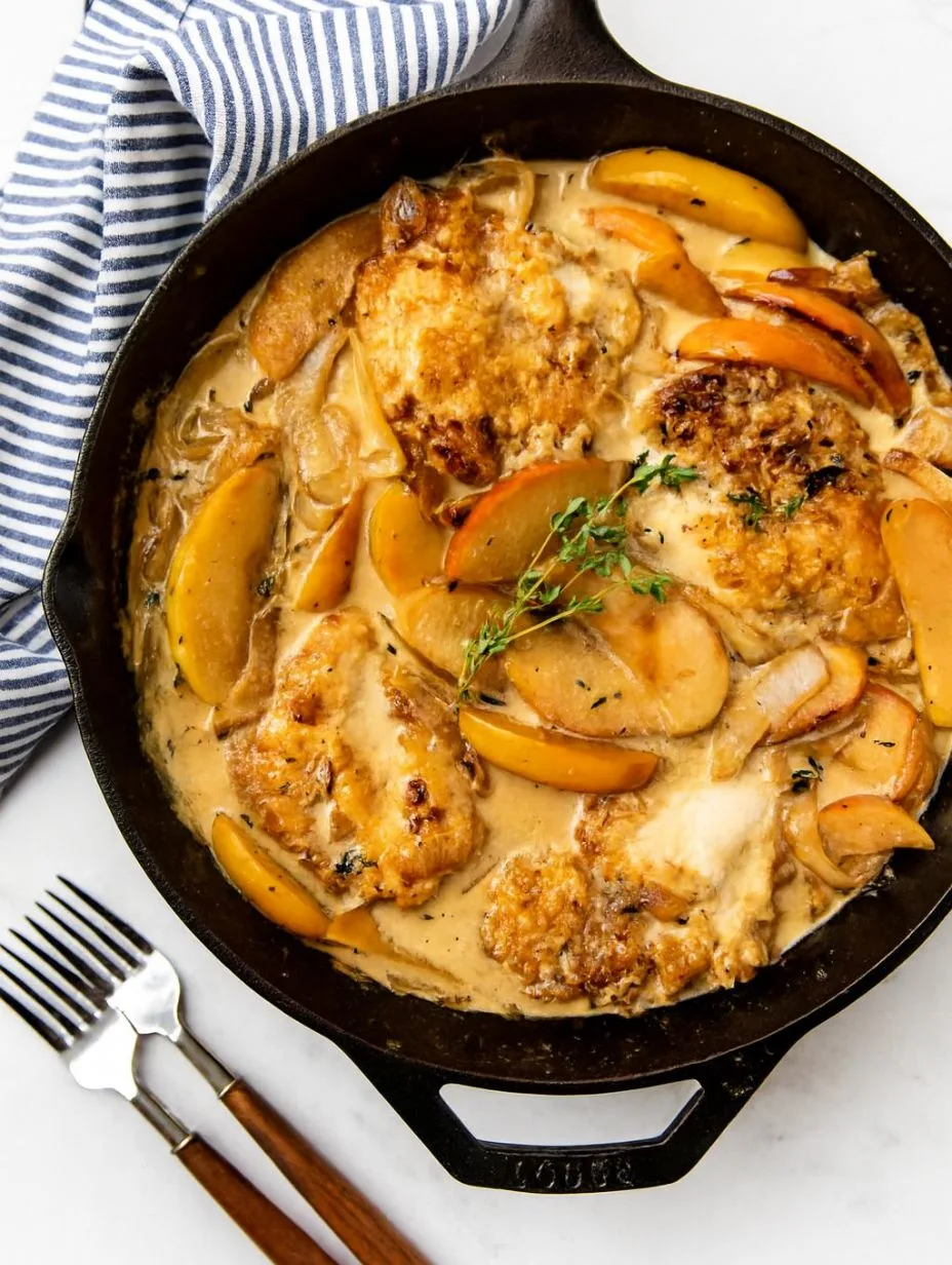 Poulet crémeux aux pommes et cidre