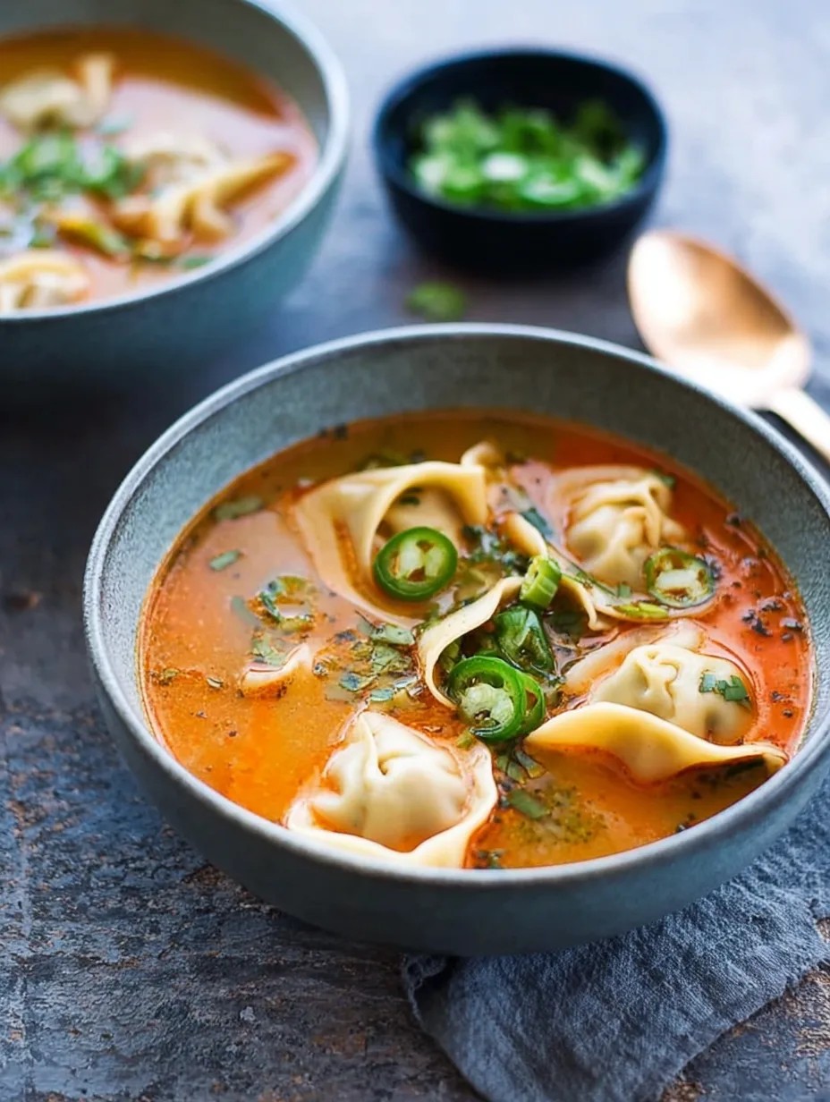 Une Soupe Thaï Réconfortante aux Raviolis