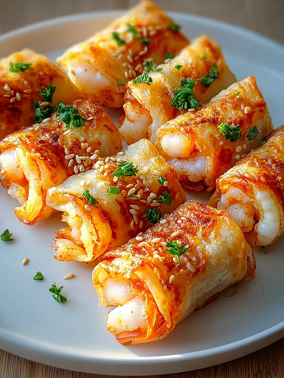 Cigares croustillants crevettes ail