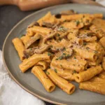 Pâtes crémeuses au paprika & champignons