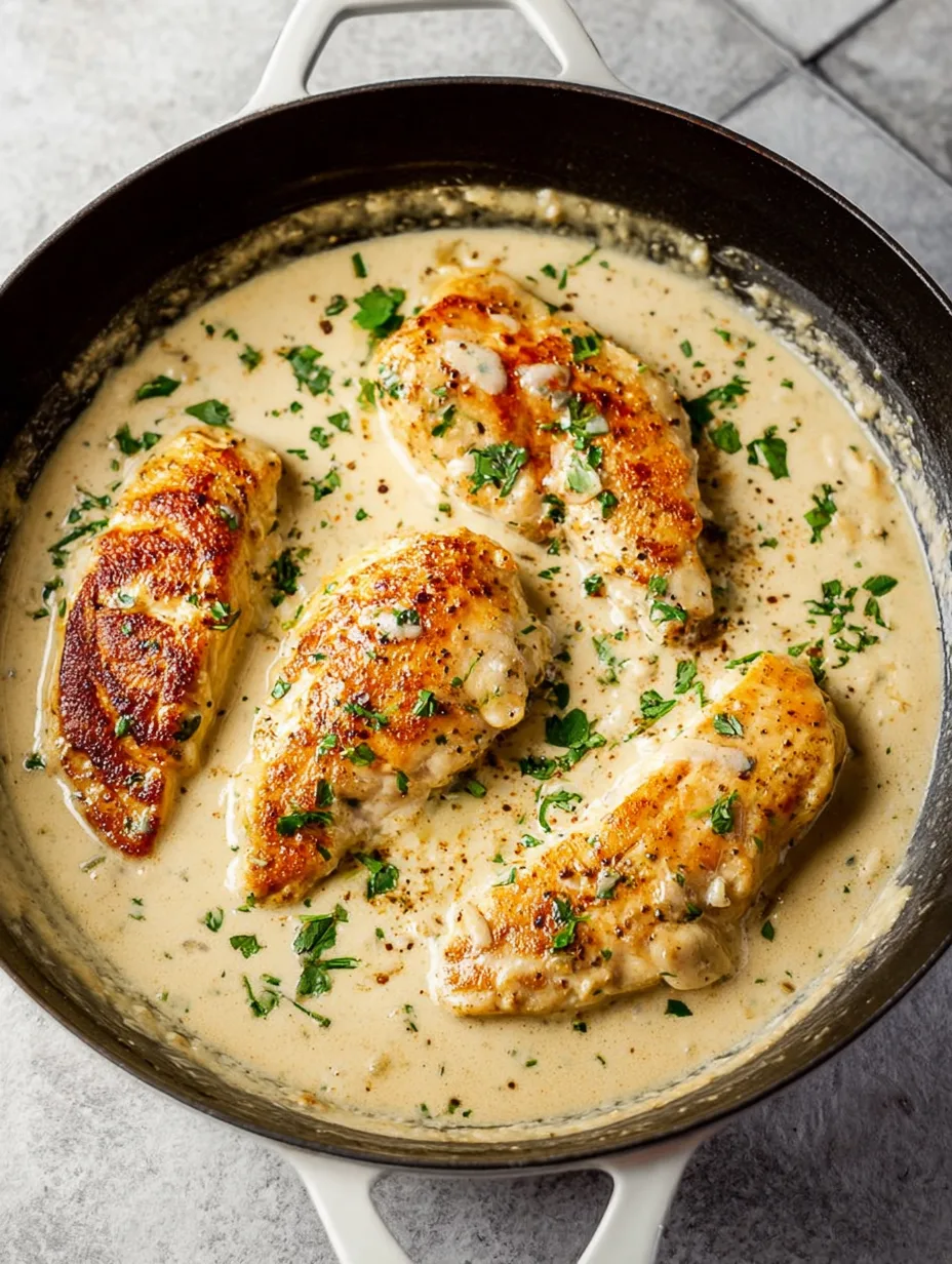 Poulet crémeux ail & parmesan – repas du soir rapide