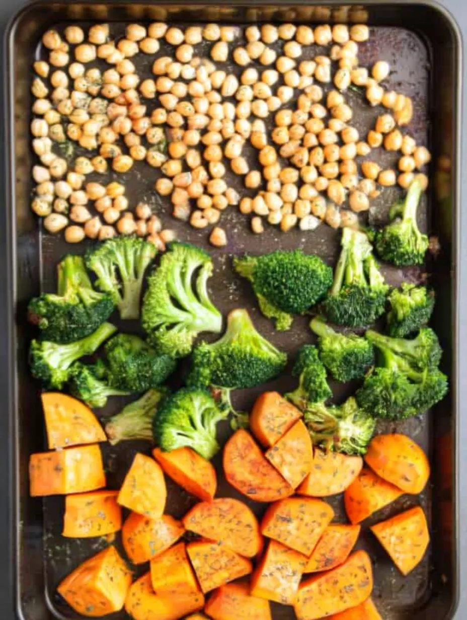 Pois chiches rôtis & légumes grillés – léger & économique