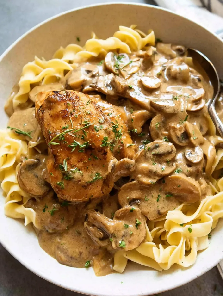 Recette de Stroganoff de Poulet aux Champignons
