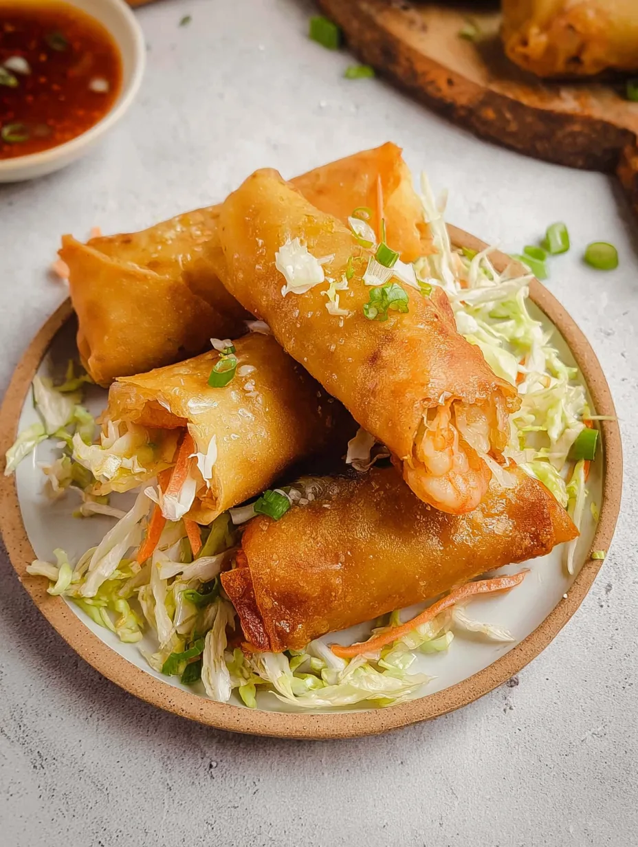 Rouleaux d’œufs croustillants aux crevettes et chou