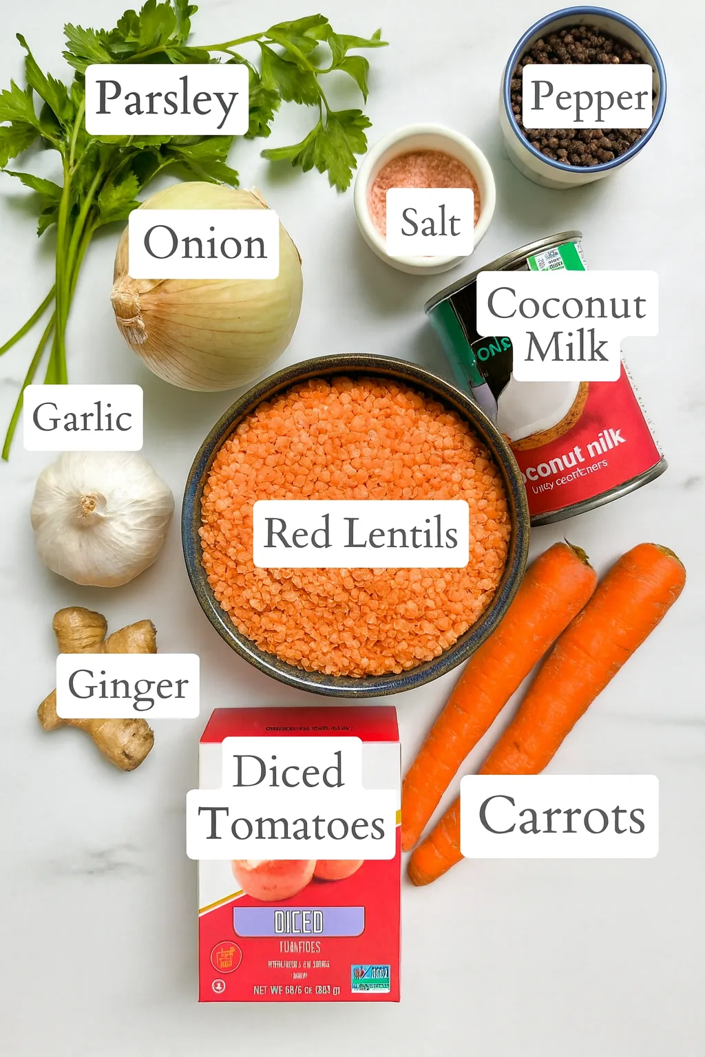 Soupe de lentilles corail au lait de coco