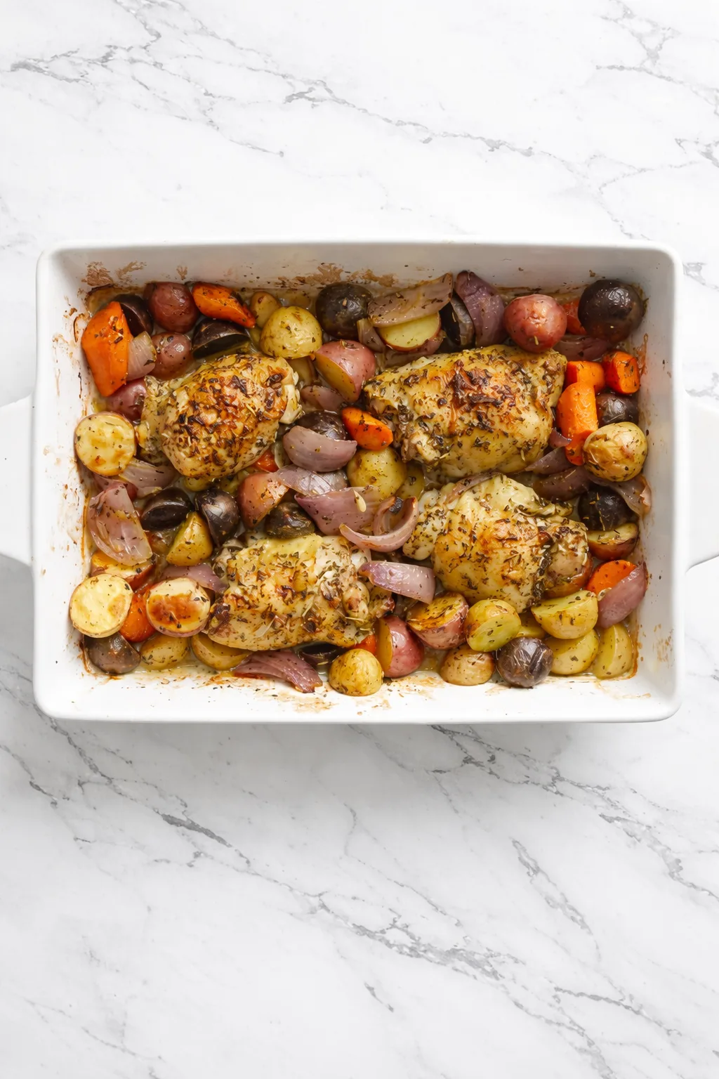 Poulet rôti aux herbes et légumes d’hiver