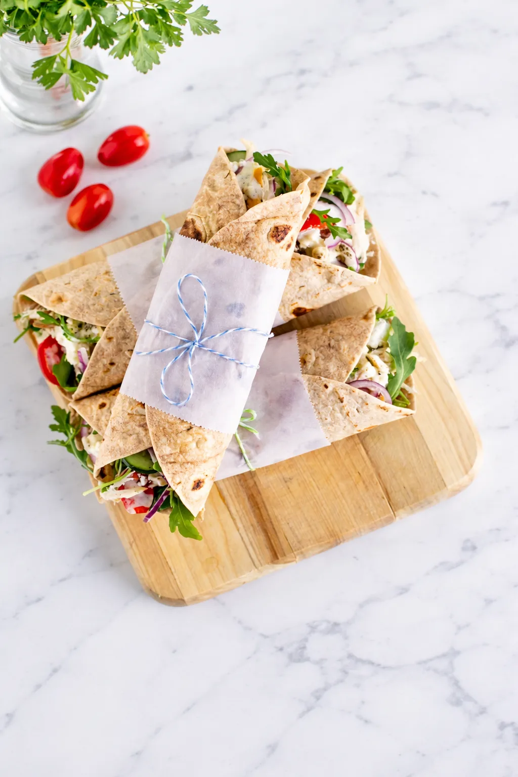 Wrap healthy au poulet et sauce yaourt légère