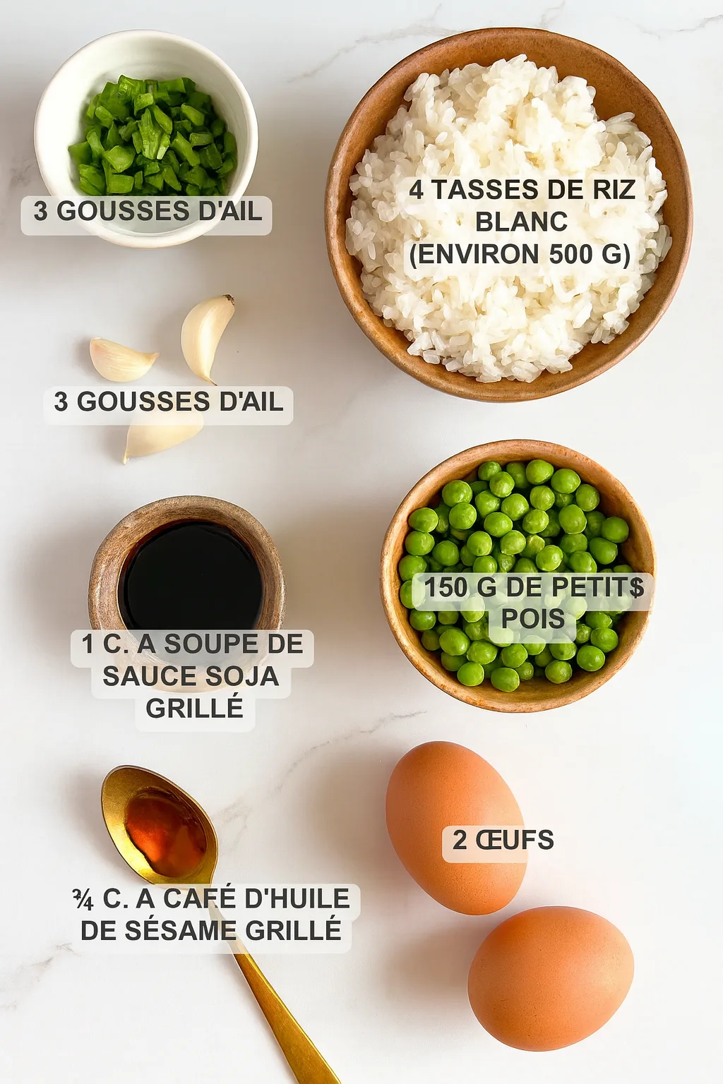 Riz sauté aux légumes et œufs façon wok