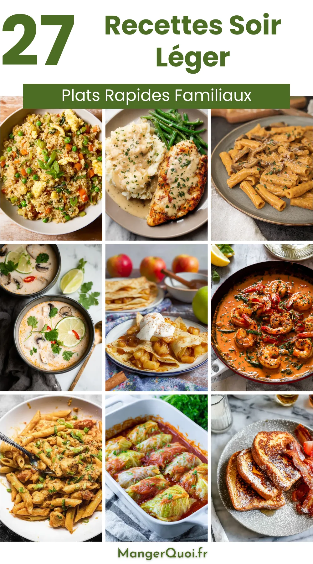 27 Idées de Recettes pour des Repas du Soir Rapides et Légers