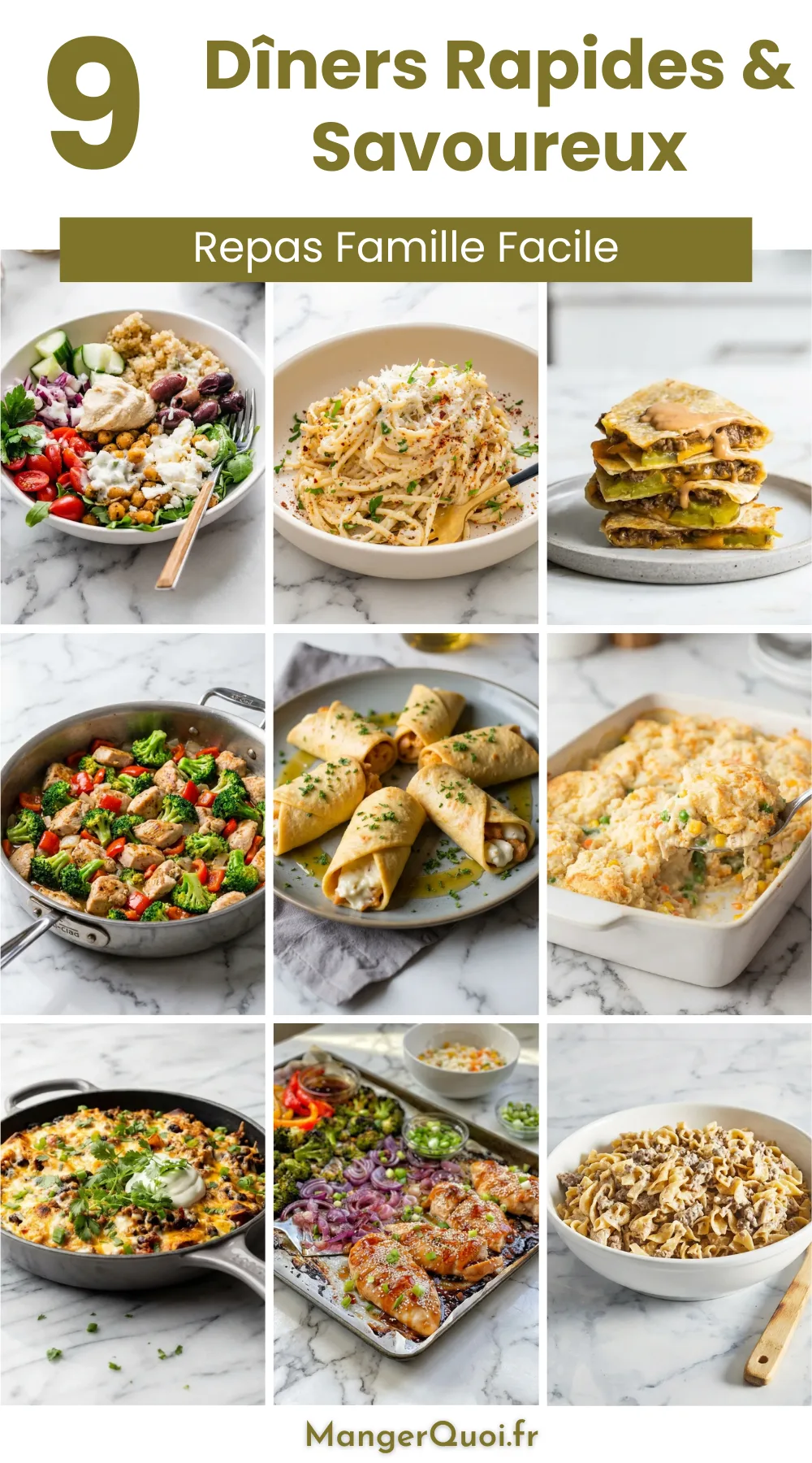 9 Idées de Dîner Rapides et Savoureuses pour Tous les Jours