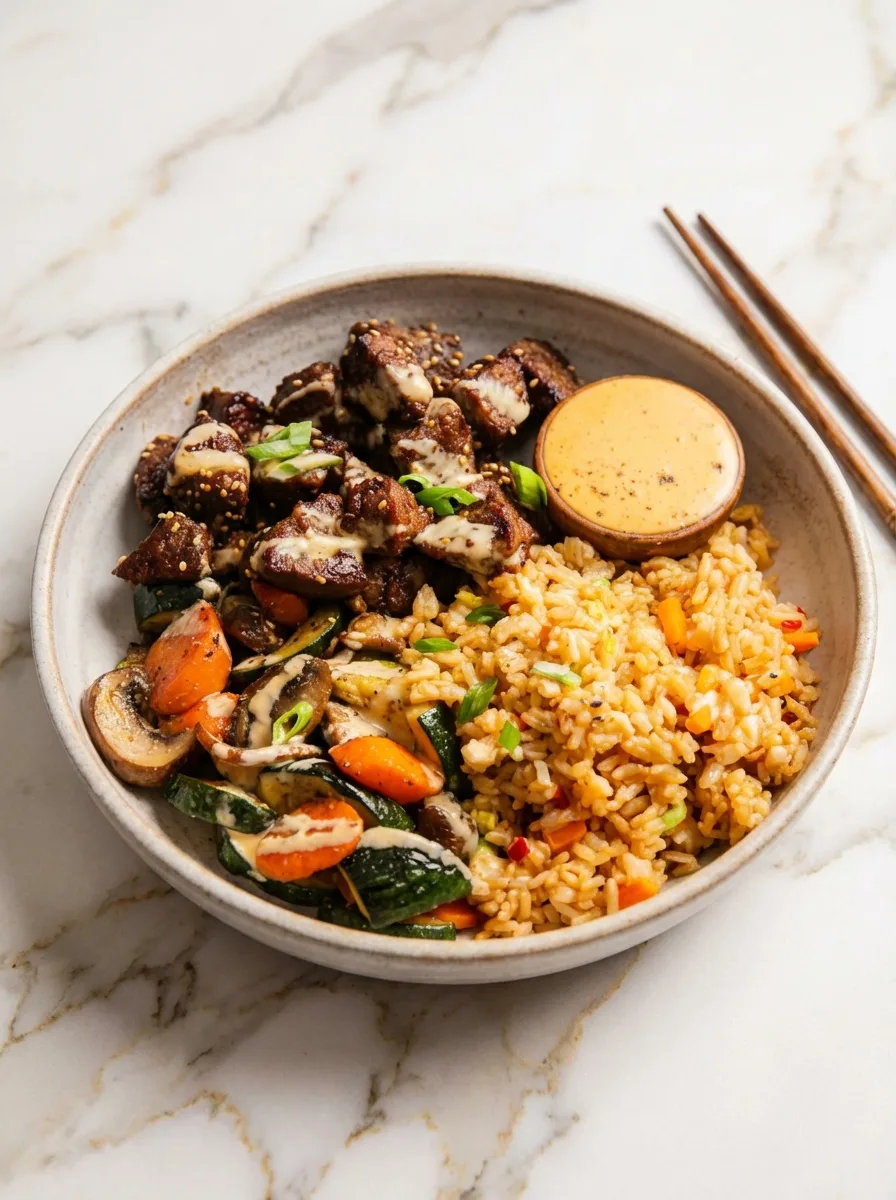 Bols de steak façon hibachi