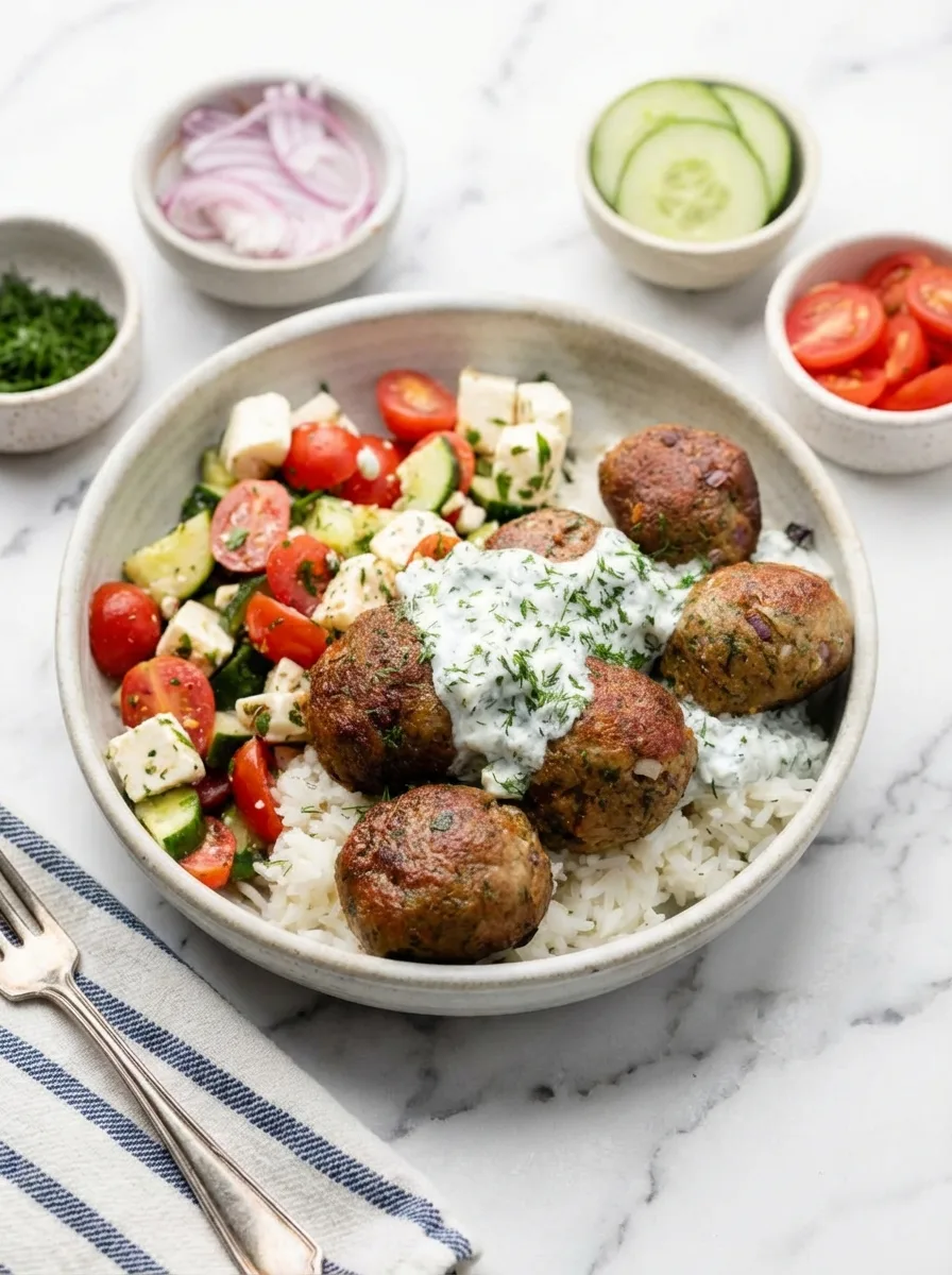 Boulettes de dinde grecques avec tzatziki