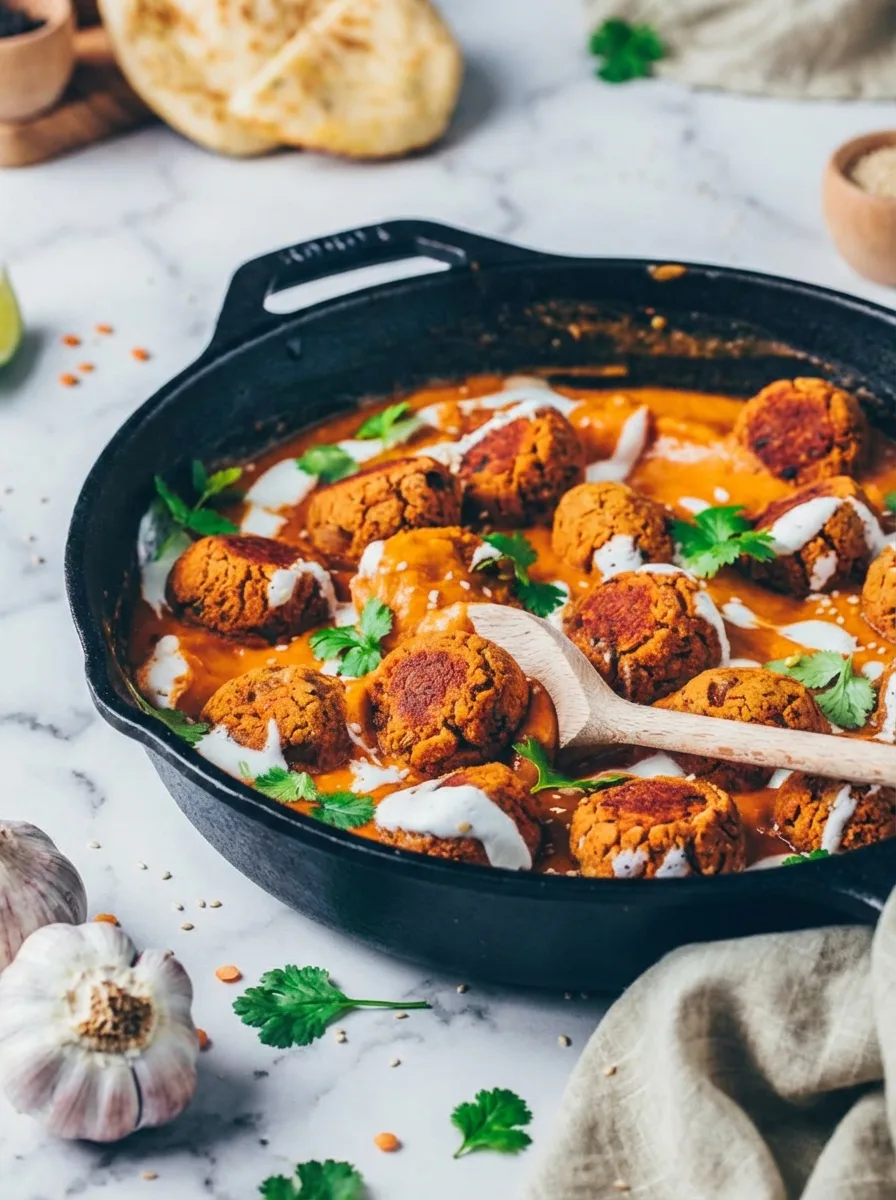 Boulettes de lentilles à la sauce curry