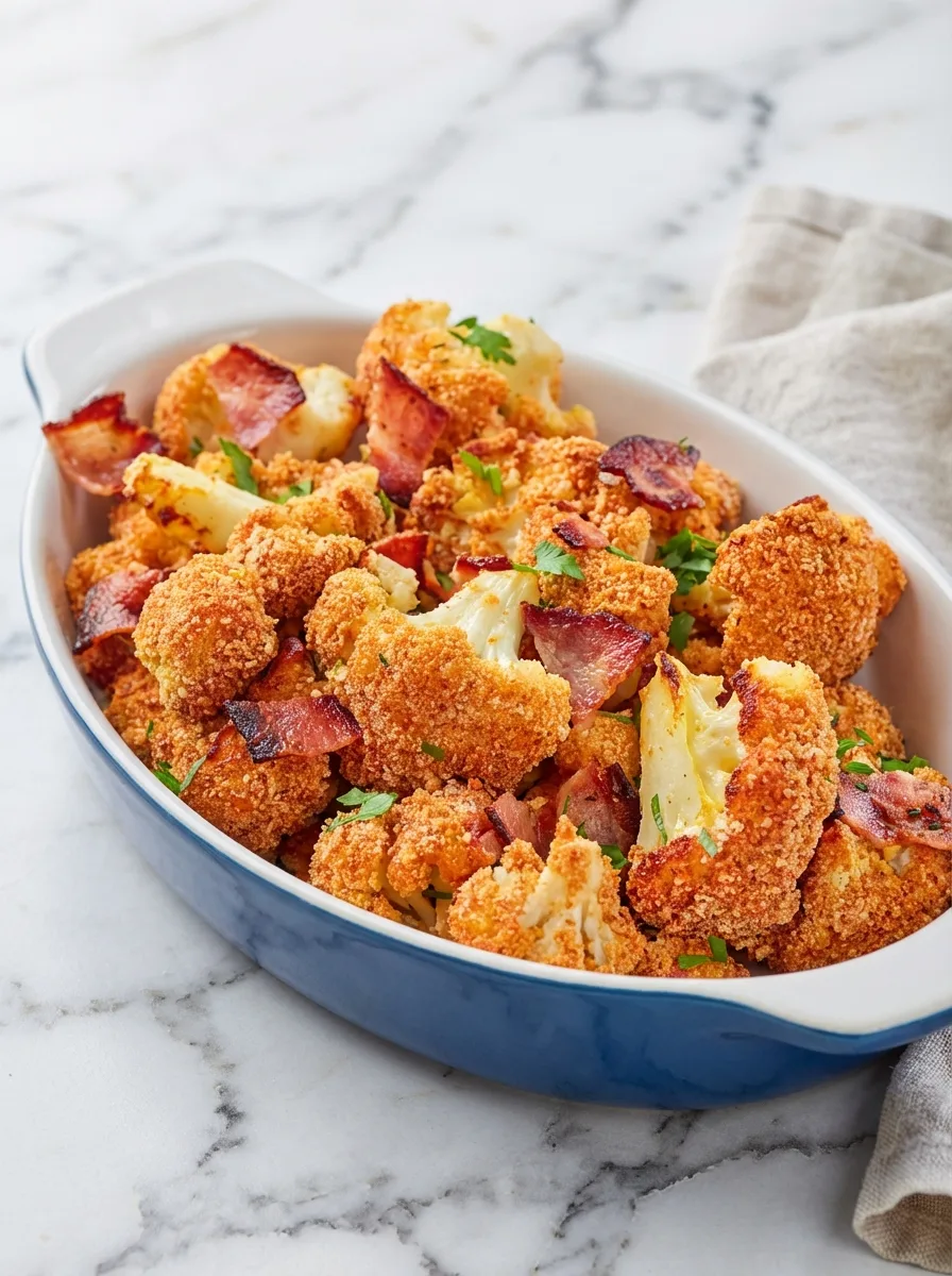 Chou-fleur croustillant au four