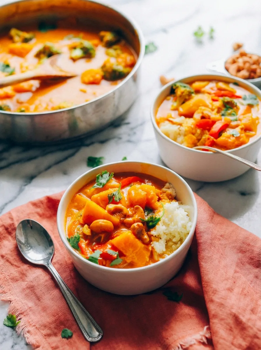Curry de potiron végan au lait de coco