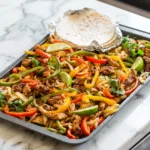 Fajitas de poulet sur plaque au four