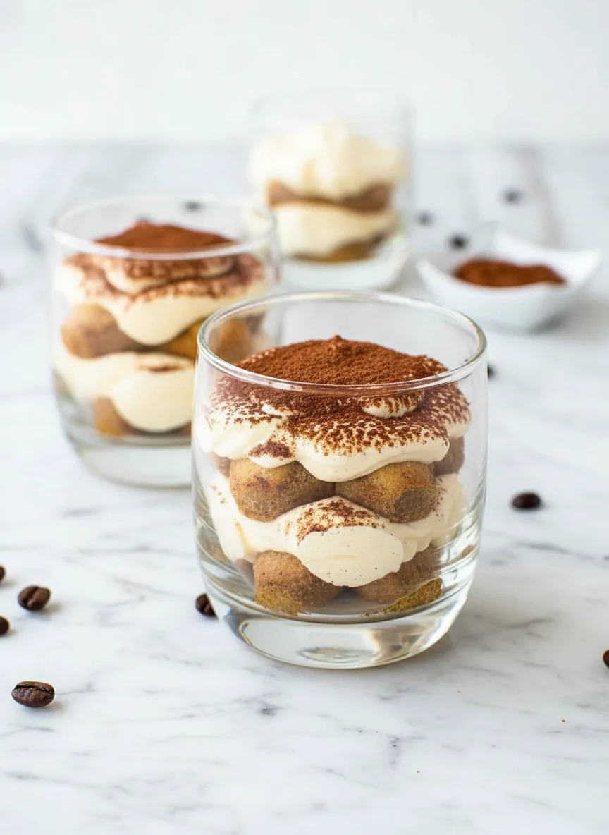 Tiramisu en verrine individuelle – café et mascarpone
