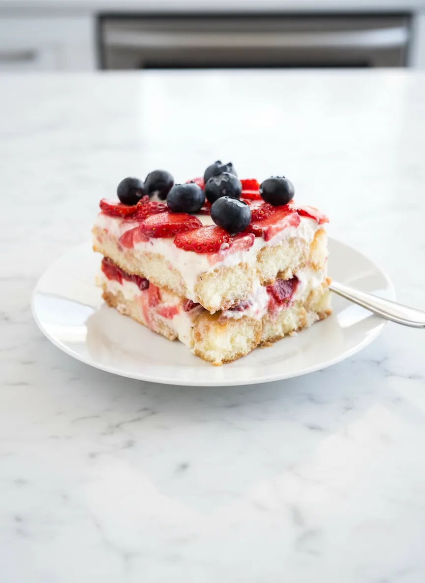 Tiramisu fraise allégé sans œufs
