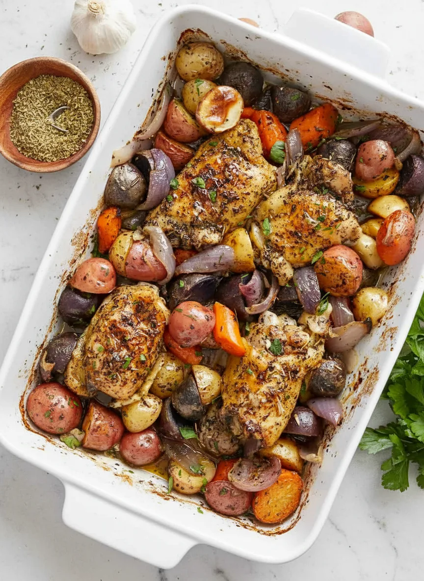 Poulet rôti aux légumes d’hiver