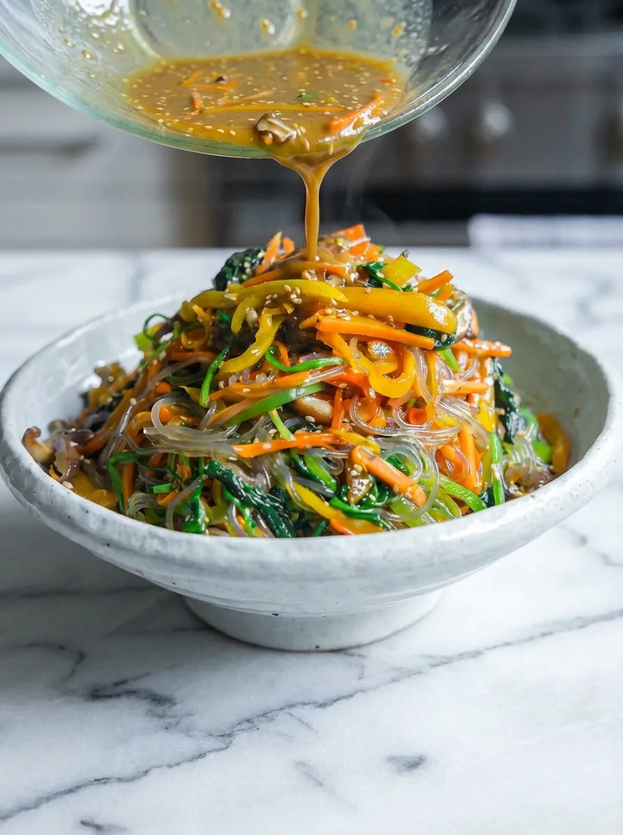 Japchae coréen authentique - Dîner asiatique végétarien