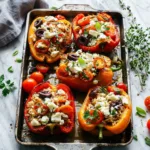 Poivrons farcis au riz et à la feta – recette facile