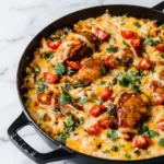 Poulet barbecue et riz en un seul plat