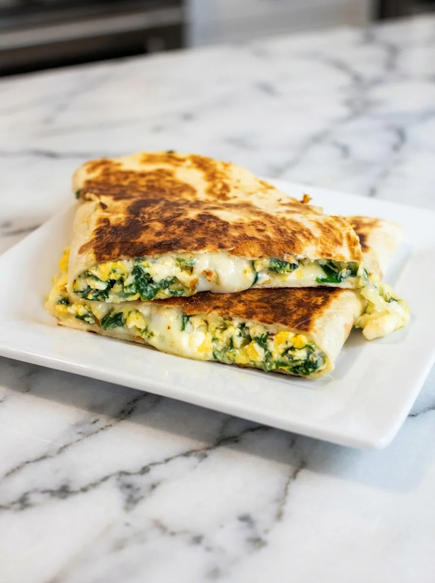 Quesadillas aromatiques aux épinards et à la feta