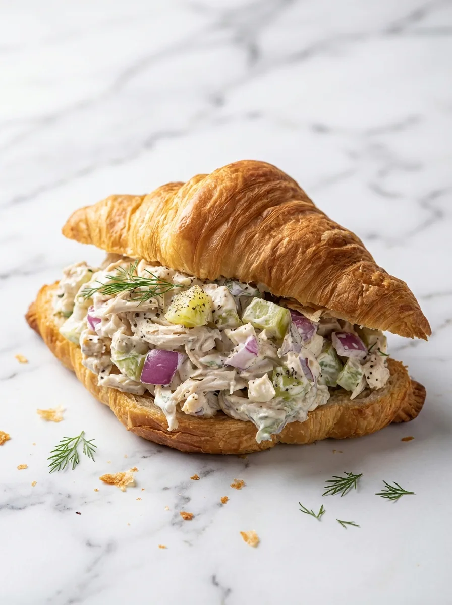 Salade de poulet croquante aux cornichons à l’aneth