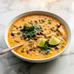 Soupe facile au poulet, piment poblano et haricots noirs