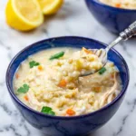 Soupe grecque au poulet et au citron