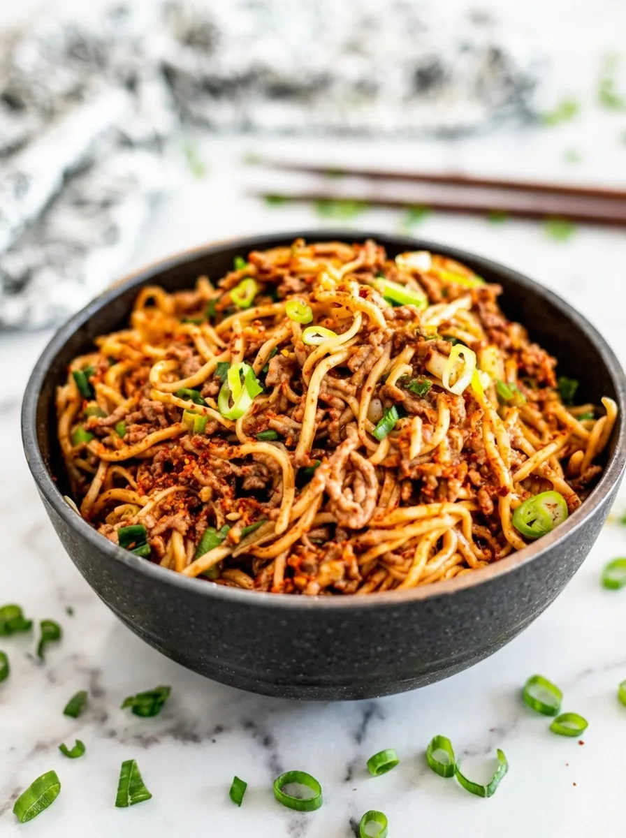 Spaghetti au bœuf haché façon asiatique – Dîner de nouilles rapide
