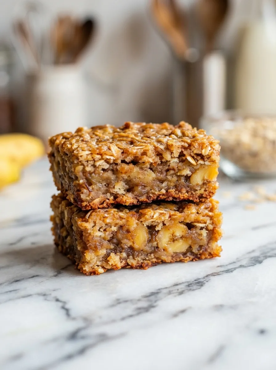 Barres énergisantes à la banane et aux flocons d’avoine