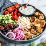 Bols de poulet grec pauvres en glucides (keto, sans gluten)