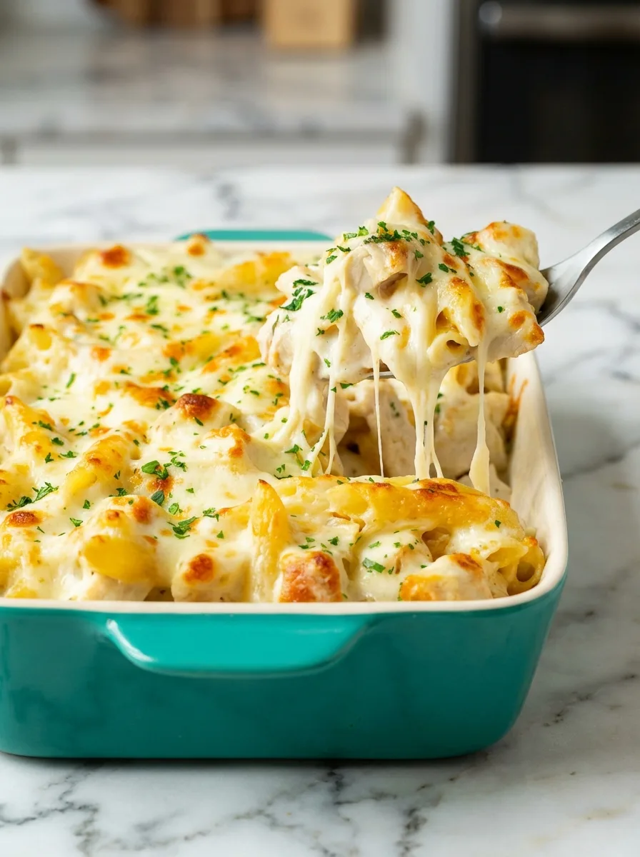 Gratin de poulet Alfredo