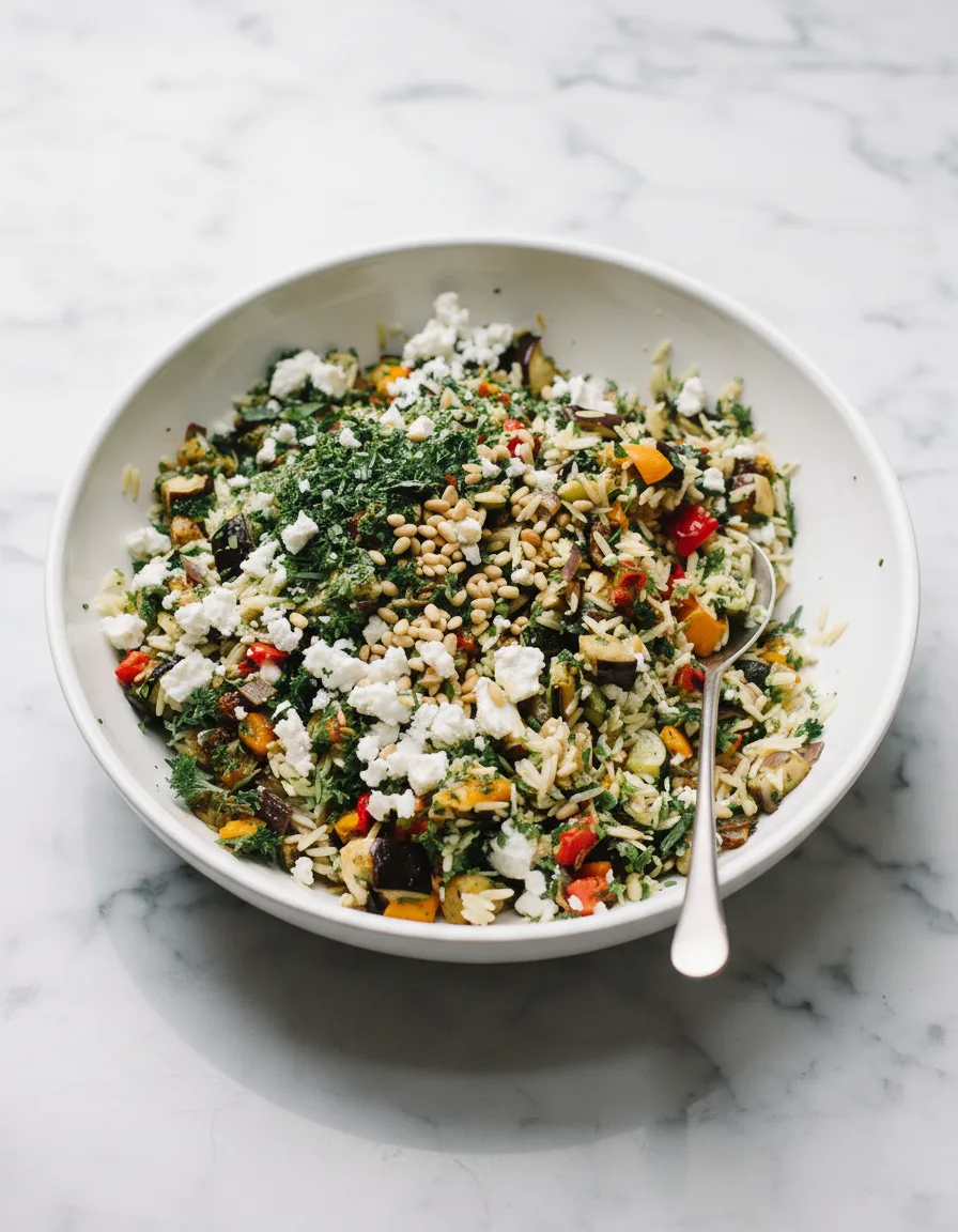 Orzo aux légumes rôtis