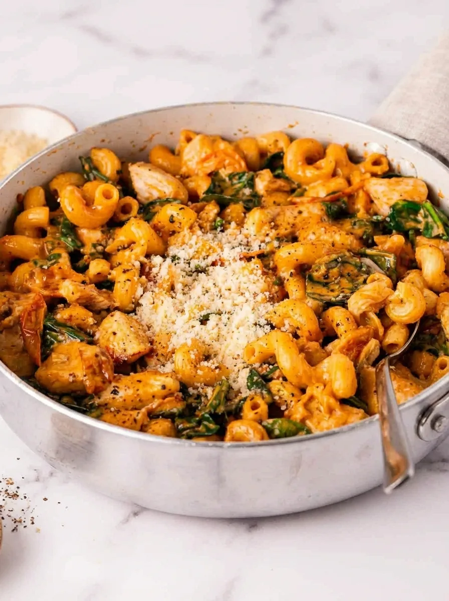 Pâtes crémeuses au poulet, tout-en-un