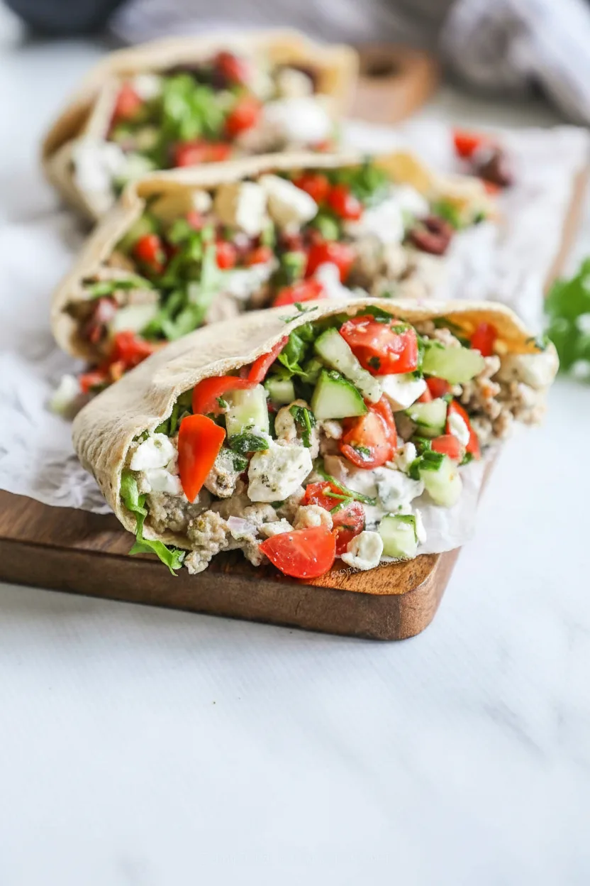 Pita au poulet avec salade de chou au ranch aux herbes