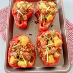 Poivrons farcis au poulet teriyaki et à l’ananas