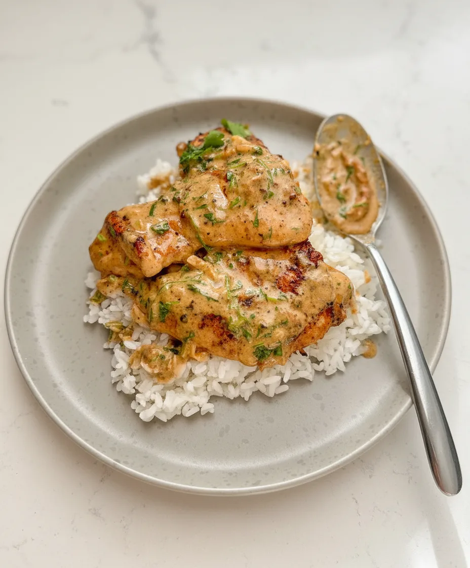 Poulet crémeux à l’ail et aux herbes