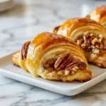 Roulés feuilletés au beurre avec garniture aux noix de pécan